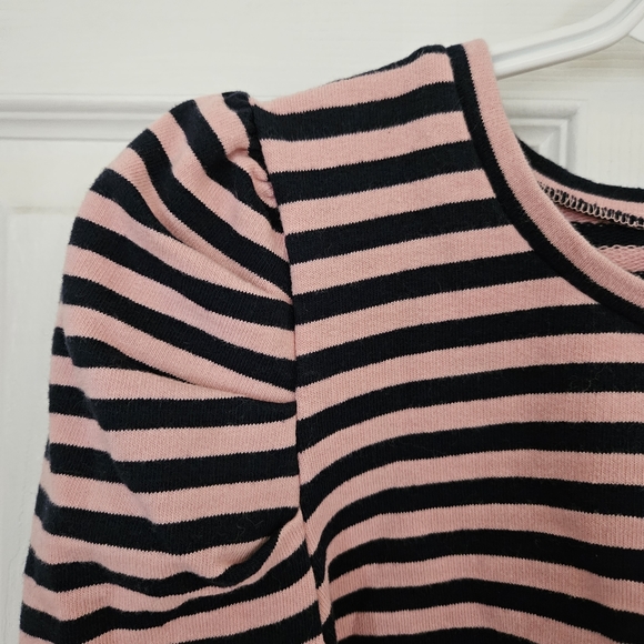COPY - Rebecca Minkoff navy blue and Pink striped puffy shoulders long sleeve t… - Picture 5 of 8